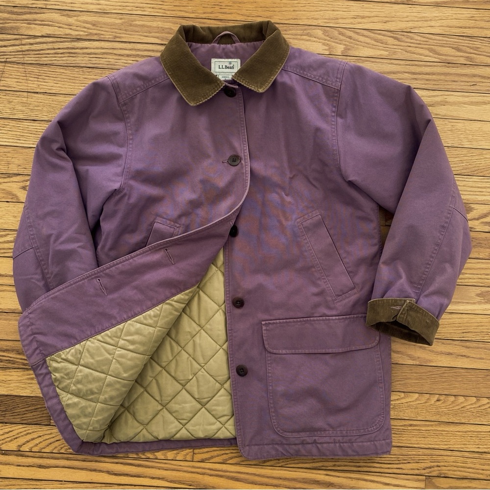 L.L. Bean purple with corduroy barn/chore coat